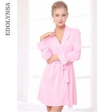 Nightgowns Cotton Fabric Solid Kimono Robe Fashion Bathrobe Sexy Sleepwear Robe Peignoir Wedding Robes Bridesmaid Robes #H123 2024 - buy cheap