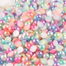 Cuentas de perlas de imitación de ABS para fabricación de joyas, color mezclado, medio redondo, para álbum de recortes, manualidades, 5mm, YKL0701-6X, 300 Uds. 2024 - compra barato