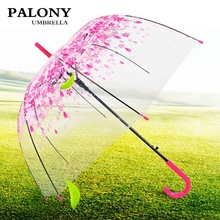 Paraguas transparente con mango largo para mujer, sombrilla de flores de cerezo, seta, Apolo, Princesa, Sakura 2024 - compra barato