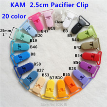 (20 color ) 20pcs 1" 25mm D shape Kam Plastic Baby Pacifier Soother MAM Dummy Adapter Holder Chain Clips Suspender Clips 2024 - buy cheap