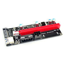 009s 1x до 16x PCI Express Riser Card PCI-E удлинитель USB3.0 кабель двойной 6pin 4pin molex SATA до 6Pin для ETH Bitcoin Miner 2024 - купить недорого