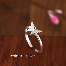 New Trendy Beautiful Butterfly Rings Gold Silver Color Fashion Adjustable Jewelry Women 2024 - buy cheap