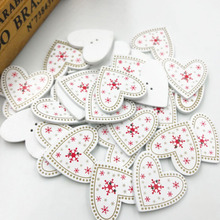 20 pcs Snow Buttons Heart-shaped Wooden 2 Hole Sewing Buttons Accessories Scrapbooking Christmas Buttons WB548 2024 - buy cheap