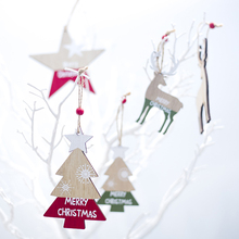 2 unids/lote creativo colgante de madera & Drop adornos de árbol de Navidad de madera pentagrama Ángel árbol de navidad regalo para niños decoración 2024 - compra barato