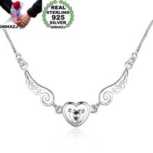 OMHXZJ-colgante de plata esterlina 925 para mujer y niña, collar con forma de corazón de ala, circonia AAA, regalo de boda, moda europea, NA04 2024 - compra barato