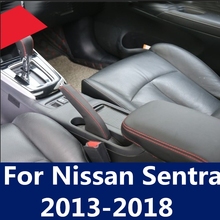 Cubierta de palanca de cambios Manual Universal para coche Nissan Sentra, accesorio de cuero de alta calidad, puntada, estilo de coche, 2013-2018 2024 - compra barato