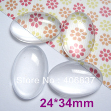 50pcs/lot, Good Quality 24X34mm Dome Oval Transparent Clear Magnifying Glass Cabochon 2024 - buy cheap