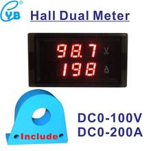 DC Voltage Ammeter Voltmeter DC 0-100V LED Digital Voltage Current Meter DC 0-200A Hall Sensor Transformer Volt Amp Panel Meter 2024 - buy cheap