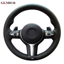 GKMHiR Genuine Leather Black DIY Car Steering Wheel Cover for BMW M3 M4 2014 - 2016 F31 428i 2015 F30 320d 328i 330i 2016 2024 - buy cheap