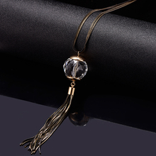 Luxury Long Tassel Pendant Necklace for Women Big Transparent Ball Coffee Gold Necklace Accessories Bijoux Collier 2024 - buy cheap