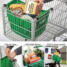250pcs/lot Foldable Eco-friendly Reusable Large Trolley Supermarket Large capacity Shopping Bags 2024 - buy cheap