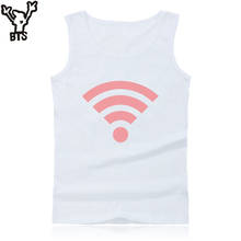 KPOP Funny Free WiFi Tank Tops Men Sleeveless Shirt and Bodybuilding Summer Vests in Plus Size Clothing 2024 - buy cheap