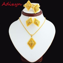 New Ethiopian Rhombus Desigh Jewelry Set 24K Gold Color Necklace/Pendant/Earring/Ring/Bangle African Bridal Wedding Jewelry Set 2024 - buy cheap