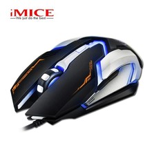 Imice-mouse gamer v6 com luz led e iluminação de fundo, 2400 dpi, ergonômico, para computador gamer 2024 - compre barato