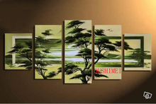 Pintura al óleo de paisaje primaveral para sala de estar, cuadro moderno sobre lienzo, 5 uds., Envío Gratis 2024 - compra barato
