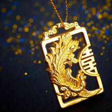 Pure 999 24k Yellow Gold Pendant 3D Amazing Carved Lucky Phoenix Pendant 6.44g 2024 - buy cheap