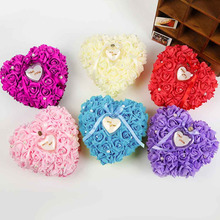 1Pcs Colorful NEW Elegant Rose Wedding Favors Heart Shaped Design Gift Ring Box Pillow Cushion 2024 - buy cheap