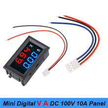 Mini voltímetro digital com tela de led, voltímetro digital amperímetro dc 100v 10a painel amp voltagem medidor de corrente testador 0.28 "azul vermelho e duplo 2024 - compre barato