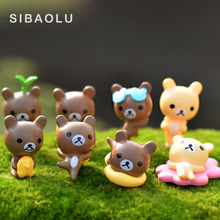 Figuras en miniatura de oso marrón para decoración del hogar, mini Jardín de hadas, animales de musgo, microadornos para paisajismo, juguete para bebé 2024 - compra barato