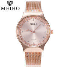 Meibo moda liga cinto malha relógio unisex relógios femininos estilo minimalista relógio de quartzo relogio feminino saat hora 533 2024 - compre barato
