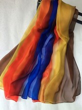 Великолепный 100% шелковый шарф градиентный цвет шелковый шарф шаль оптовая продажа Женский 180*60 см 10 шт./лот смешанный цвет #3863 2024 - купить недорого