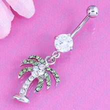 Body piercing jewelry Coconut tree Rudder Belly button ring navel ring Nickel-free 14G 316L surgical steel bar 2024 - buy cheap