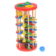 Детские игрушки фунт и рулон Деревянная башня с молотком стук мяч прокатки лестницы 2024 - купить недорого