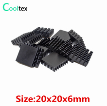 500 pcs dissipador de calor de Alumínio Extrudado preto 20x20x6mm dissipador de calor do radiador refrigerador de refrigeração 2024 - compre barato