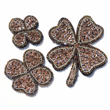 Four Leaf Clover rhinestones beaded applique parche patches for clothes apliques de roupa sticker parches bordados para ropa 2024 - buy cheap