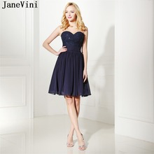 Janiini-vestido de dama de honra curto, sem costas, com lantejoulas, ombro a joelho, vestido de baile, chiffon 2024 - compre barato