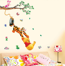 Pooh tree Animal Cartoon Vinyl Wall stickers for kids rooms Home decor DIY Child Wallpaper Art Decals 3D Design House Decoration 2024 - buy cheap