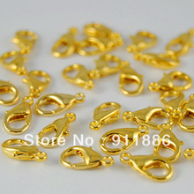 Free Shipping Wholesale 1000pcs/lot 12*6mm Gold Tone Metal Lobster Claw Clasp Beads Accessories Fit Diy Jewelry/Shoes/Bags Hooks 2024 - buy cheap