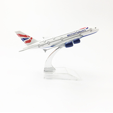 Avión de las vías aéreas británicas para niños y adultos, modelo A380 de 16CM, Avión de aleación de Metal fundido a presión, Avión de juguete, regalo de cumpleaños 2024 - compra barato