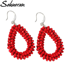 Sehuoran Dangle Earrings for Women Handmade Crystal Beads Big Warter Drop Earring Long Earrings Vintage Bohemian New Style 2024 - buy cheap