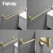 Fapully Brushed Gold Bathroom Accessories Set T-shaped Designed Toilet Paper Holder Toilet Brush Holder Wall Mounted Hardware 2024 - buy cheap