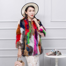 New Women's Clothes Natural Real Fur Coat Genuine Raccoon Jacket Lady Warm Winter Dropshipping Pure Mixed Color Overcoat sr586 2024 - buy cheap