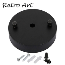 D100mm suporte vintage para teto com luzes pingentes, dossel para teto antigo, tomada única com cabo aderente-preto