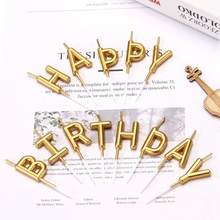 Gold Sliver Happy Birthday Letter Cake Birthday Party Festival Supplies Lovely Birthday Candles For Kitchen Baking Gift 2024 - buy cheap