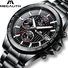 Megalith relógio esportivo masculino de aço, à prova d'água com cronógrafo de quartzo, de marca famosa e de luxo 2024 - compre barato
