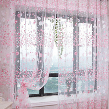 Pastoral Floral Printed Tulle Door Window Screening Curtain Sheer Drape Valances Window Curtains Home Decor 200*95cm PC875003 2024 - buy cheap