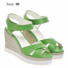 Slides Platform Sandals Women Peep Toe Shoes Summer Wedges Gladiator Sandals Woman High Heels Sandals Plus Size 34-40.41.42.43 2024 - buy cheap