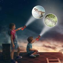 Мультяшный динозавр, проектор, фонарик, 24 узора, детский спящий свет, 90 вращающихся, раннее образование, книга рассказов, проектор, игрушка для детей 2024 - купить недорого