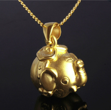 999 24k Yellow Gold Pendant/ 3D Carved Lucky Elephant Pendant/ 2.88g 2024 - buy cheap