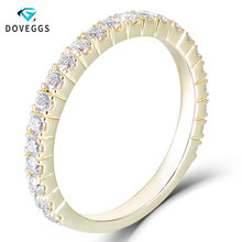 DovEggs Solid 14K yellow Gold 0.48CTW 1.7mm Heart and Arrow Cut Moissanite Half Eternity Wedding Band moissanite Ring for Women 2024 - buy cheap
