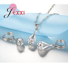 Trendy 925 Sterling Silver Bridal Jewelry Sets African AAA Crystal Water Drop Pendant Necklace Earrrings for Women 2024 - buy cheap