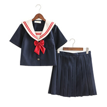 2019 Autumn Japanese School Uniforms For Girls Cute Long-length Sailor Tops Pleated Skirt Full Sets Cosplay Jk Costume Series 2024 - buy cheap