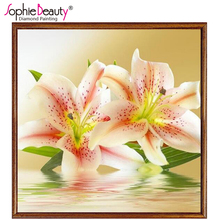 Sophie Beauty Diy Diamond Mosaic Painting Flower Cross Stitch Crystal Square Handcraft Sets Decorative Embroidery Lily Home Arts 2024 - buy cheap
