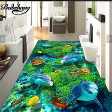 Beibehang пользовательский подводный мир ванная комната гостиная 3D напольное покрытие Трехмерная живопись ПВХ Самоклеящиеся обои пол 2024 - купить недорого