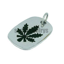 Wholesale Black Green Tree Leaf Pendant Stainless Steel Jewelry Fashion Motor Biker Men Pendant SWP0043A 2024 - buy cheap