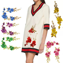 Conjunto de accesorios de ropa con bordado de flores para coser en sombrero, bolsa de tela vaquera, apliques para manualidades, 1/2 uds. 2024 - compra barato
